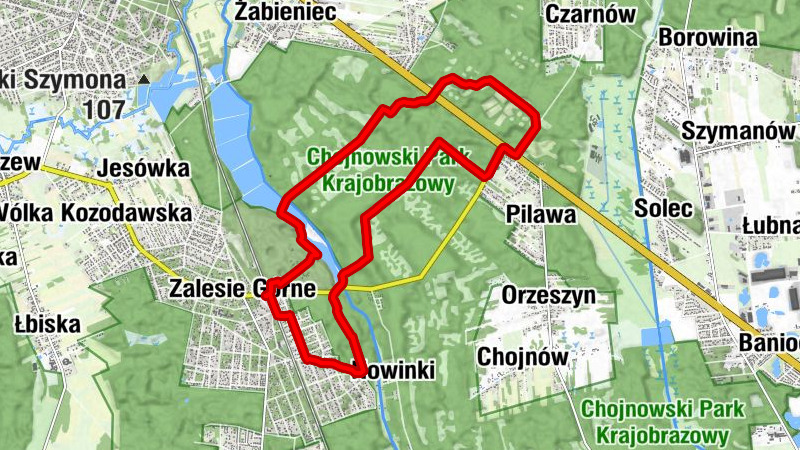 Zalesie Górne - Piaseczno - Nowinki - Wyżyny