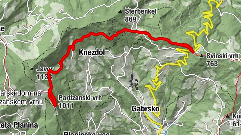 Lovski dom - Podmejski vrh - Mali vrh - Partizanski vrh