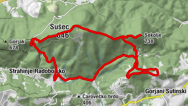 Radoboj - Sekolje - Sušec - Planinarska kuća na Strahinjščici