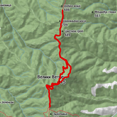 Секурич - Липовица - Велики Ветрен - Шаровљева коса