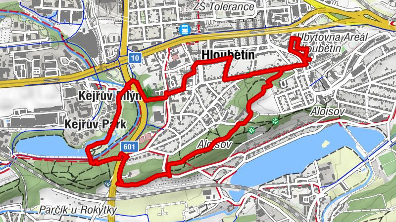 Hloubětín - Kejřův Park - Kejřův Mlýn - svatý Jiří