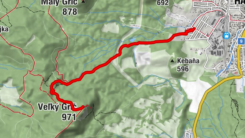 Handlová - Stará Severná - Studánka - Veľký Grič