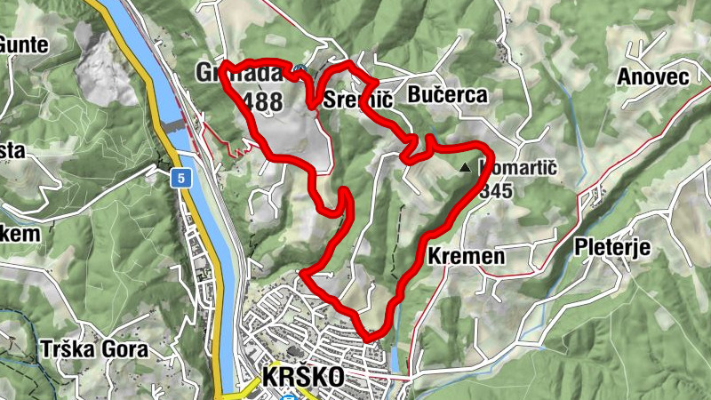 Krško - Stupanca - Planinski hram na Grmadi - Grmada