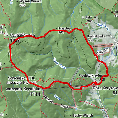 Krynica-Zdrój - Przysłop - Jaworzyna Krynicka - Czarny Potok
