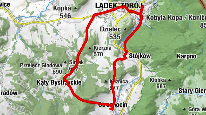 Strachocin - Przełęcz Głodowa - Farna Lgota - Kaplica zdrojowa pw. Najświętszej Marii Panny „na pustkowiu”