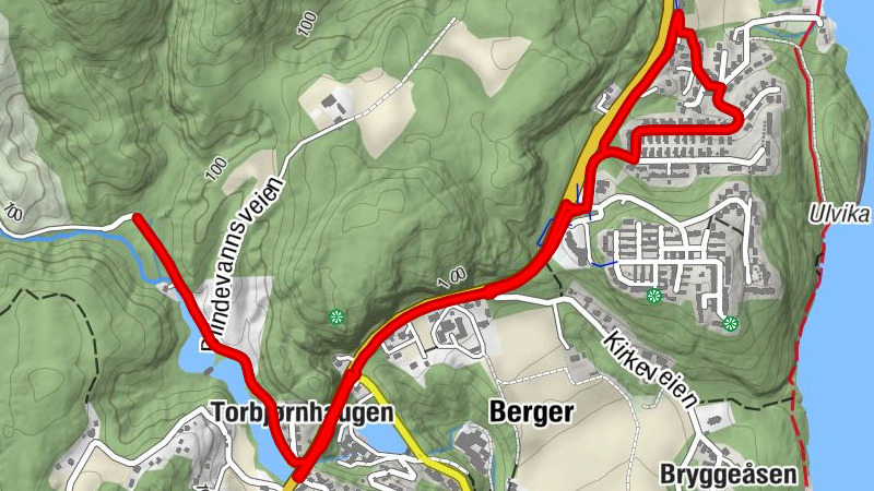 Bergeråsen - Dyrdal - Torbjørnhaugen - Berger