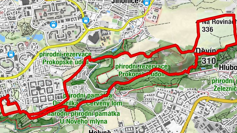 Jinonice - Děvín - Praha - Na Rovinách