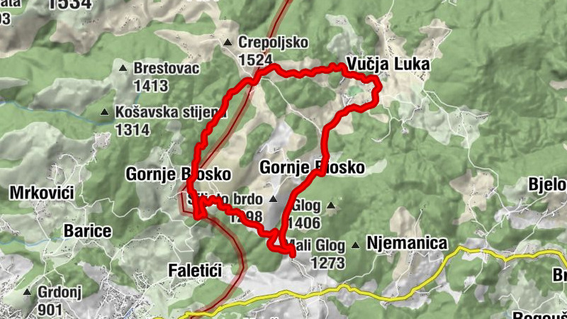 Gornje Biosko (FBiH) - Gornje Biosko - Lovački dom Crepoljsko - Gornje Biosko (RS)