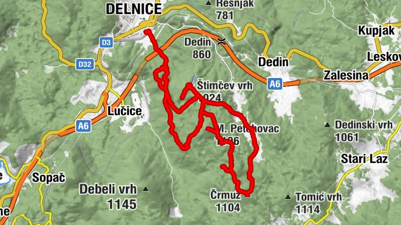 Delnice - Štimčev vrh - M. Petehovac - Črmuž
