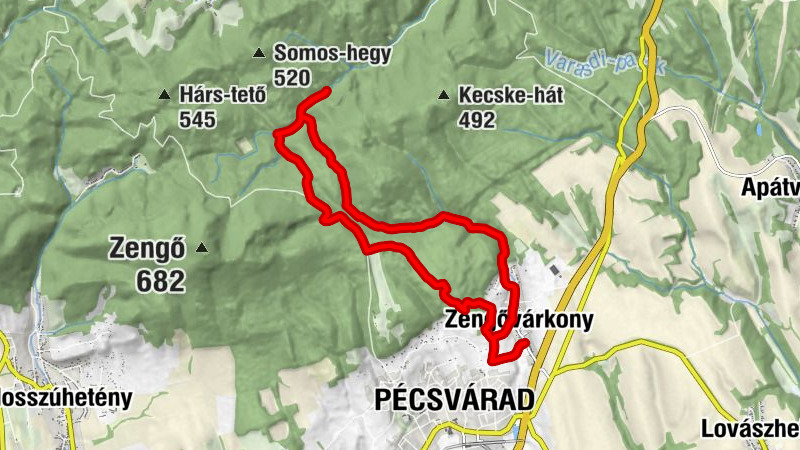 Zengővárkony - Réka-kunyhó - Református templom - Pécsvárad