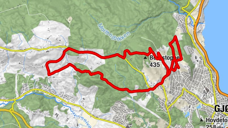 Gjøvik - Tranbergrønningen - Berg - Bergstoppen