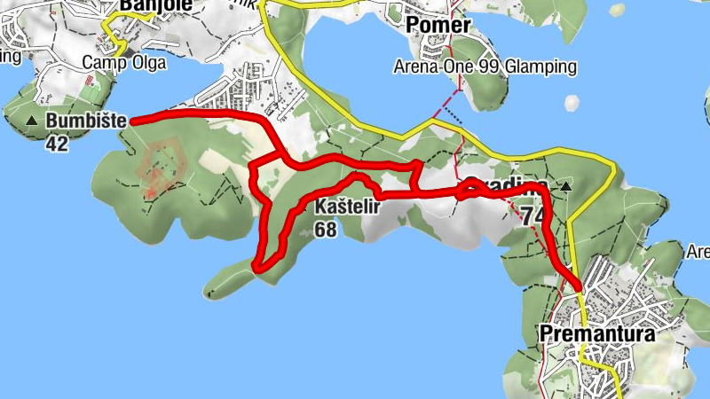 Premantura - Gomila - Kaštelir - Teraško brdo