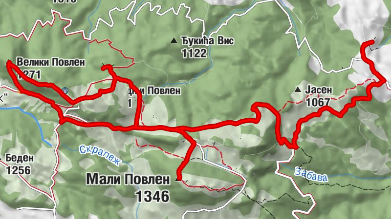 Беле Воде - Мали Повлен - Велики Повлен - Средњи Повлен