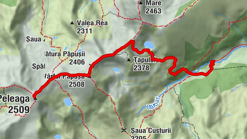 Sălașu de Sus - Spălătura Păpușii - Vârful Păpușa - Peleaga