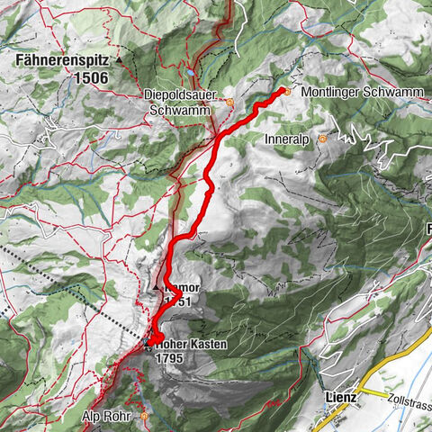 Hoher Kasten Abstieg Montlinger Schwamm