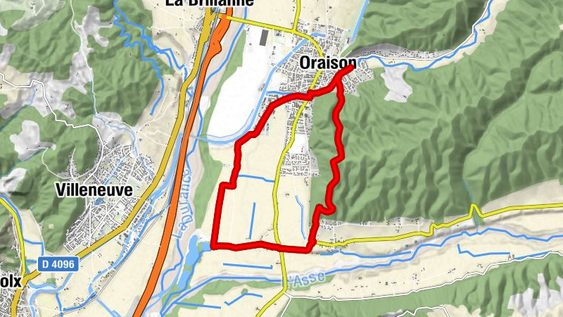 Mountainbike-Strecke FFC-Pays d'Oraison-Herz der Durance-Rundkurs 2-Blau-Die Kiefern von Galfard