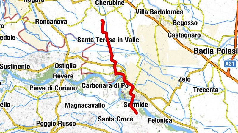 Von Casaleone bei Cerea über dem Po nach Sermide #LL2ROM_E057