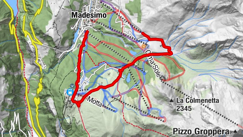 Rundweg Madesimo - Motta - Lago Azzurro - Alpe Groppera - Alpe Pianello