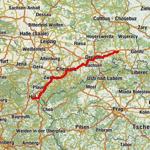 Sächsischer Jakobsweg an der Frankenstraße (Bautzen - Hof)