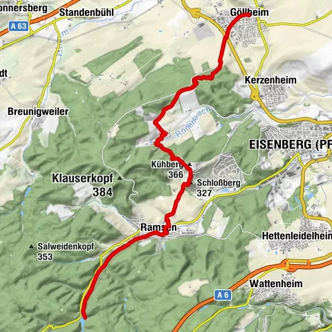 Göllheim: Auf dem Jakobs-Pilgerweg  zum Eiswoog