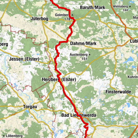 Tour Brandenburg - von Gröditz in Sachsen nach Luckenwalde