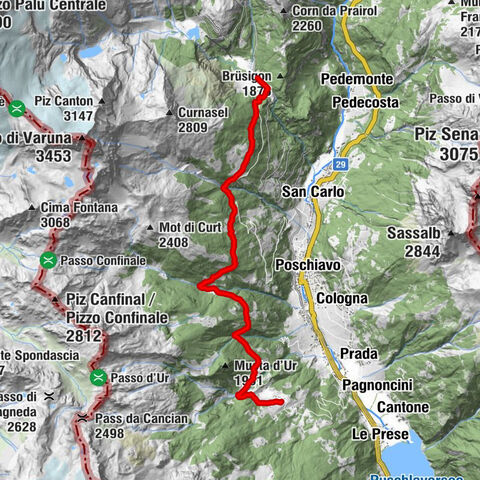 Cavaglia - Selva (Höhenweg)