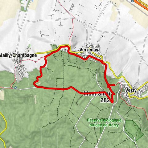 Rundweg zwischen Mailly und Mont Sinaï - Naturpark Montagne de Reims