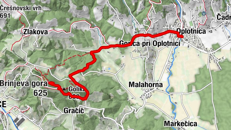 Oplotnica - Brinjeva gora - Oplotnica