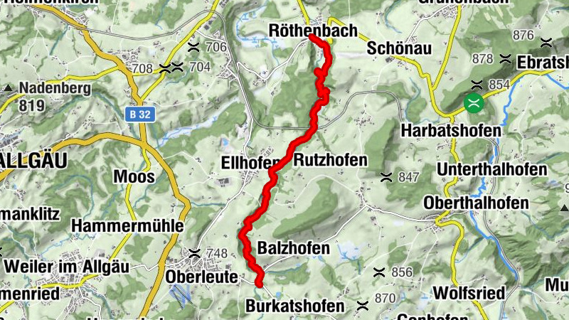 Allgäu: von Röthenbach im Ellhofener Tobelbachtal