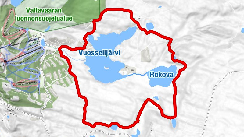 Vuosseli-Winterwanderweg, Skigebiet Ruka, Kuusamo