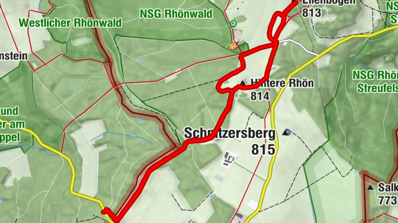 Rhönwald - Ellenbogen 
Hin-Rücktour