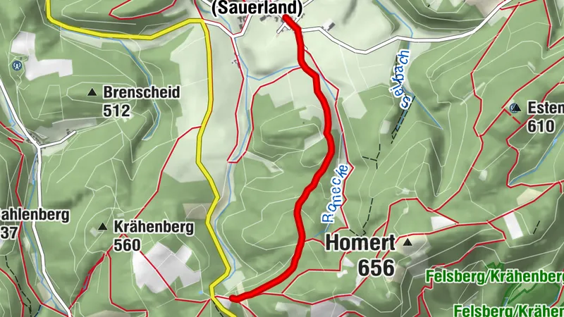 Zugangsweg Sauerland-Höhenflug: Von Meinkenbracht zum Sauerland-Höhenflug
