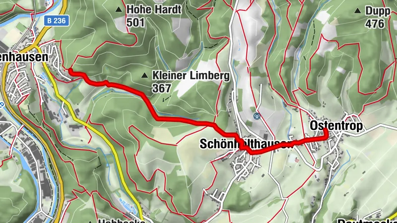 Zugangsweg Sauerland-Höhenflug: Von Ostentrop über Schönholthausen zum Sauerland-Höhenflug