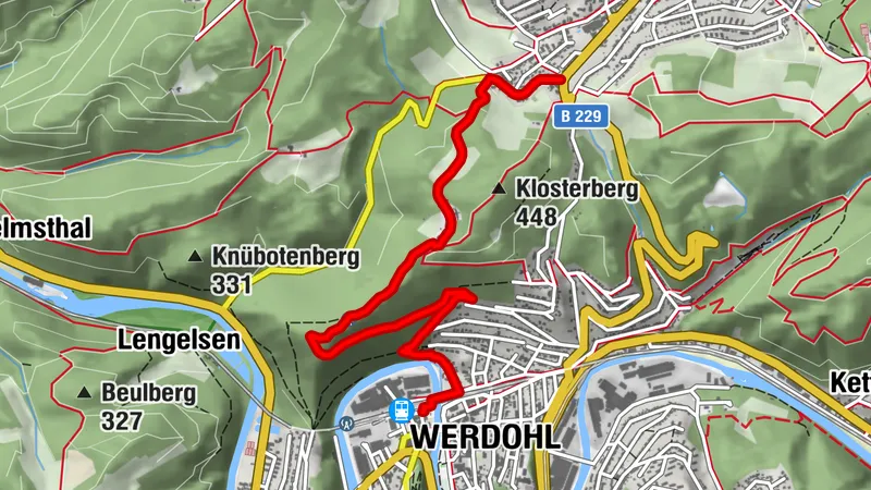 Zugangsweg Sauerland-Höhenflug: Von Werdohl Bahnhof zum Sauerland-Höhenflug bei Neuenrade,  Wilhelmshöhe