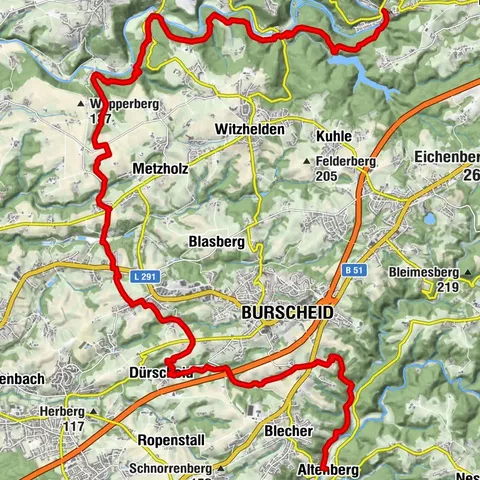Bergischer Weg - Etappe 5: Solingen-Burg - Odenthal-Altenberg