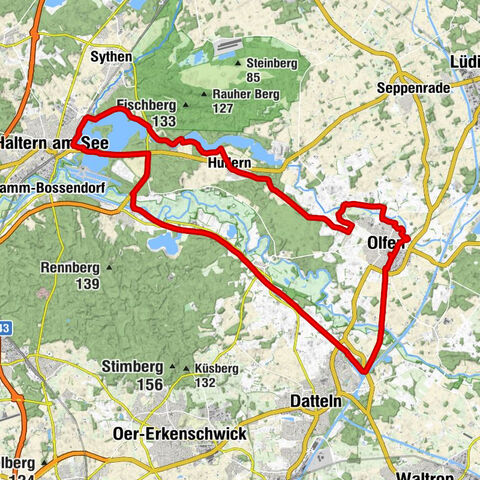 Vom Wasser bis zur Heide Tour Olfen-Haltern am See / Tagestour Hohe Mark RadRoute