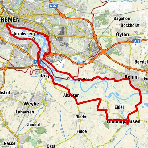 Weser-Radweg Rundtour: Achim-Bremen