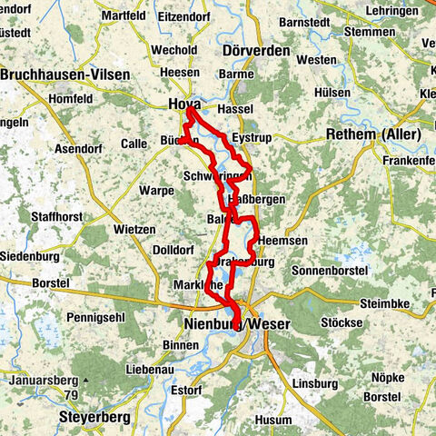 Weser-Radweg Rundtour: Nienburg-Hoya