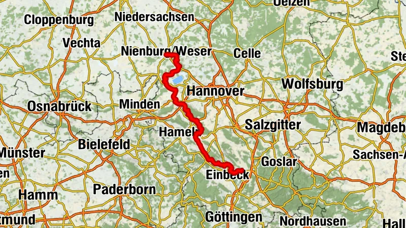 Fernwanderweg Roswithaweg: Nienburg-Bad Gandersheim