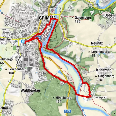 Rundwanderung von Grimma zum Urlaubsdorf Höfgen