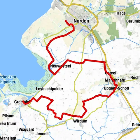 Nordseeküsten-Radweg Etappe 03 - Greetsiel bis Norden-Norddeich