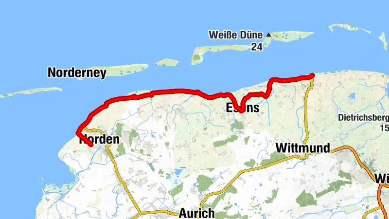 Nordseeküsten-Radweg Etappe 04 - Norden bis Harlesiel