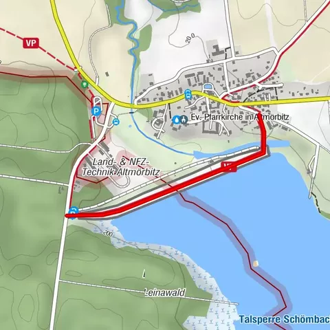 Lehrpfad auf dem Damm der Schömbachtalsperre