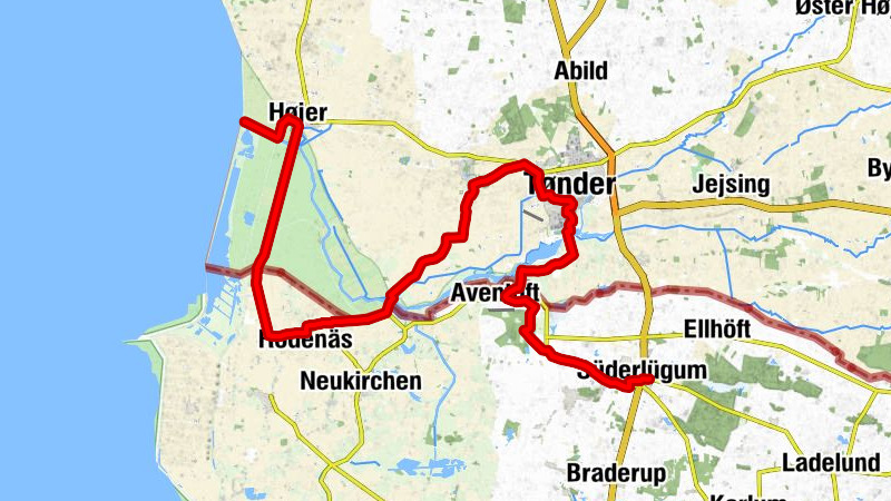 Grenzroute: Etappe 1 - Hoyer nach Süderlügum