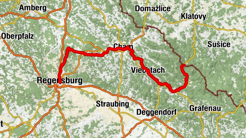 Regentalradweg bei Regenstauf