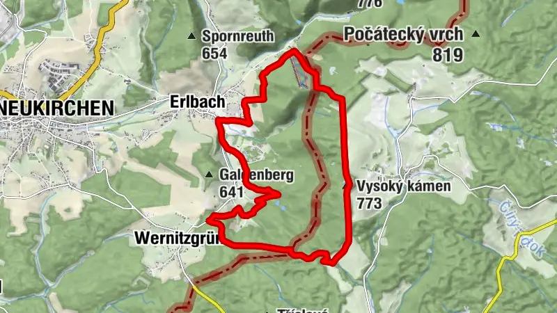 Über Hohen Stein/Vysoky Kamen und Kegelberg