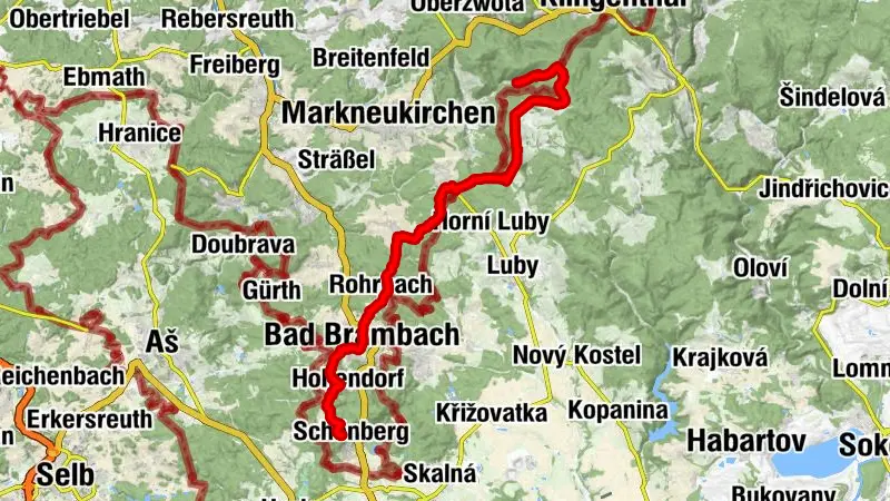 Elstergebirgsweg - ab Hotel Schwarzbachtal bis Bad Brambach