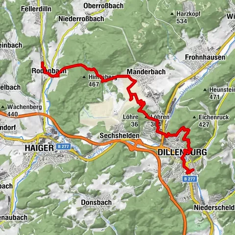 Rothaarsteig von Rodenbach nach Dillenburg