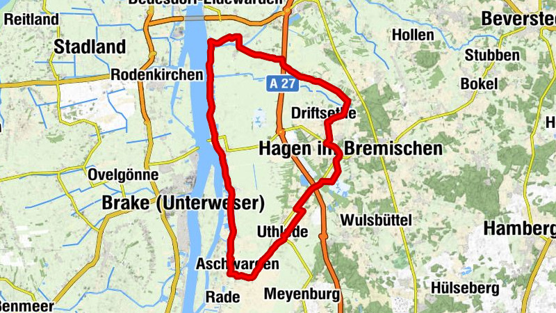De Stroom - Radrundweg am Weserstrom und dem Hagener Königsmoor