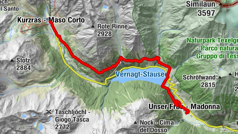 1.Von Kurzras über Finail-, Raffein- und Tisenhof nach Unser Frau